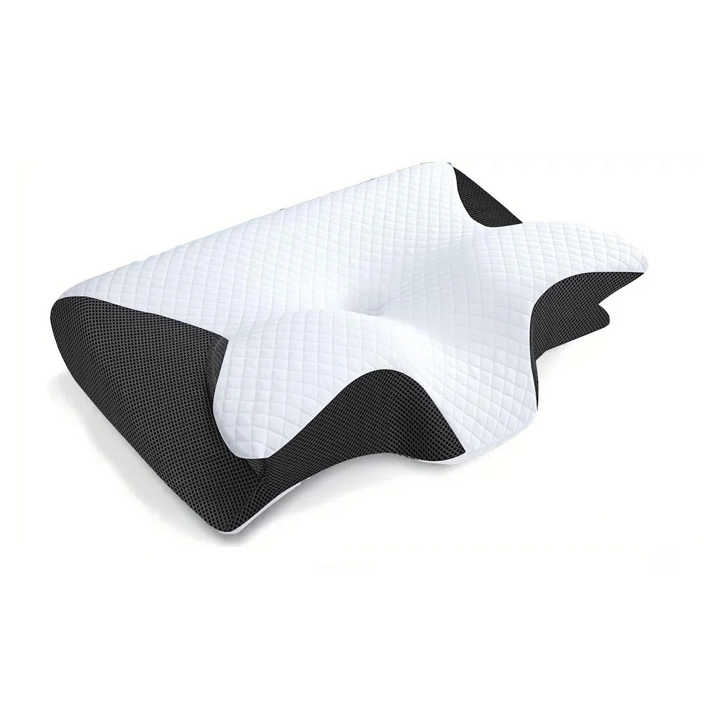 "Ultimate Comfort: 2-in-1 Memory Foam Cervical Pillow for Neck Pain Relief - Ergonomic Contoured Support!"