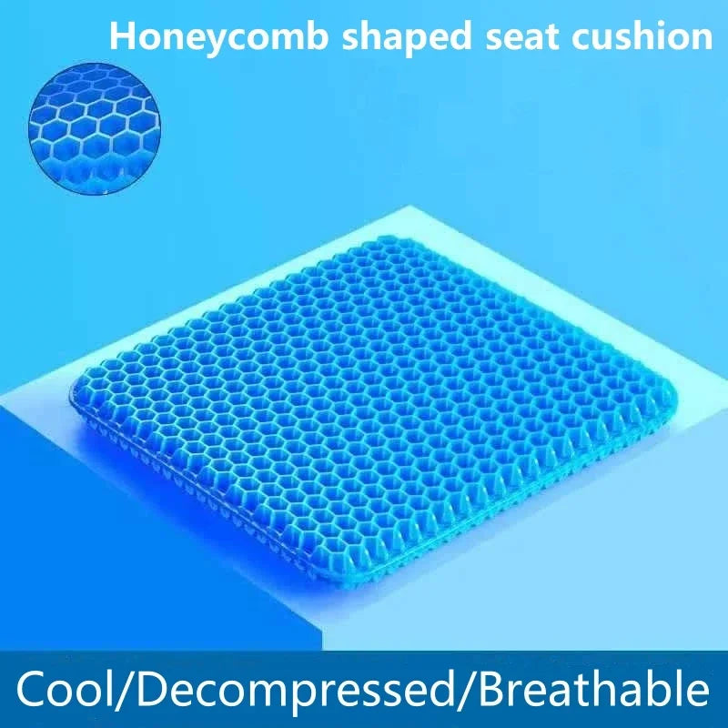 Gel Seat Cushion Breathable Cool Honeycomb Design for Pressure Relief Back Tailbone Pain for Car Home Office Chair Pad