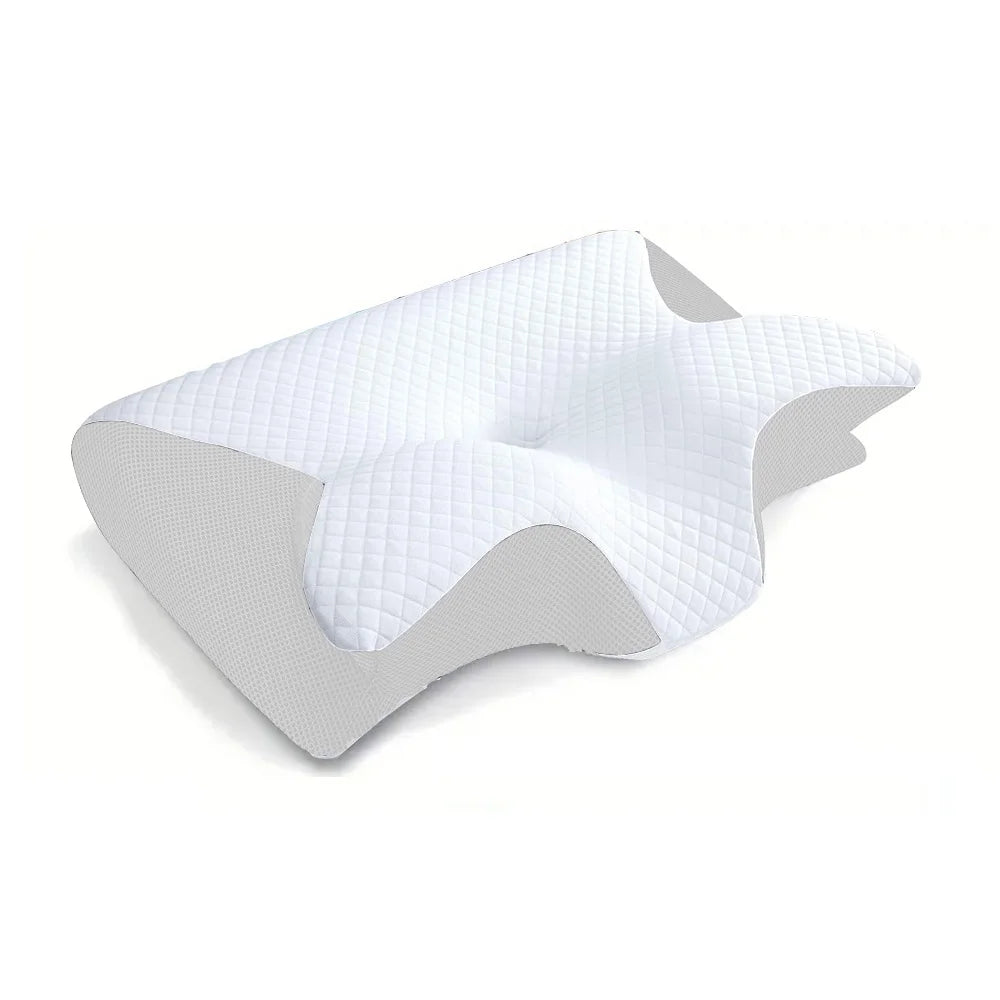 "Ultimate Comfort: 2-in-1 Memory Foam Cervical Pillow for Neck Pain Relief - Ergonomic Contoured Support!"